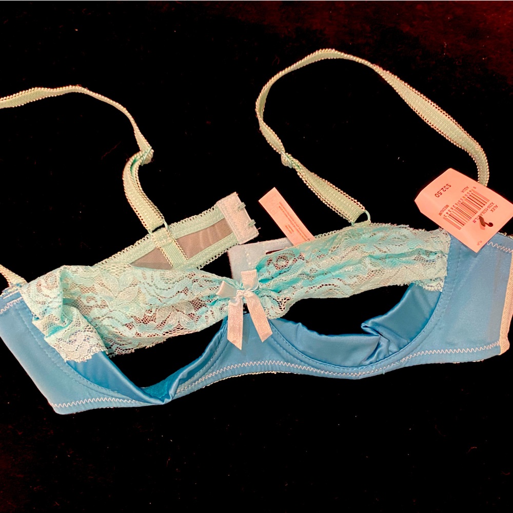 Blue half bra